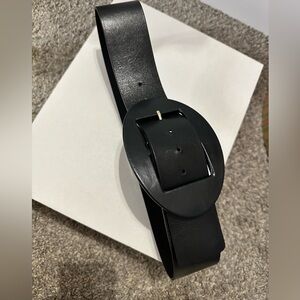 Zara black leather belt